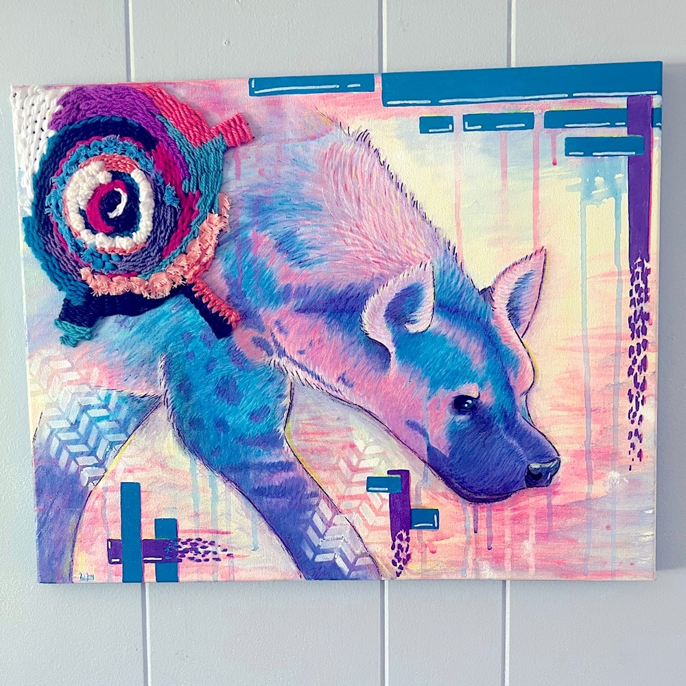 “Lost in color” original painting art mixed media on canvas